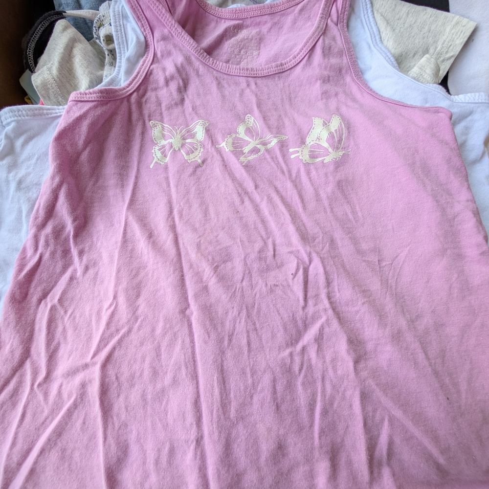 Pink Butterfly Kids Tank Top